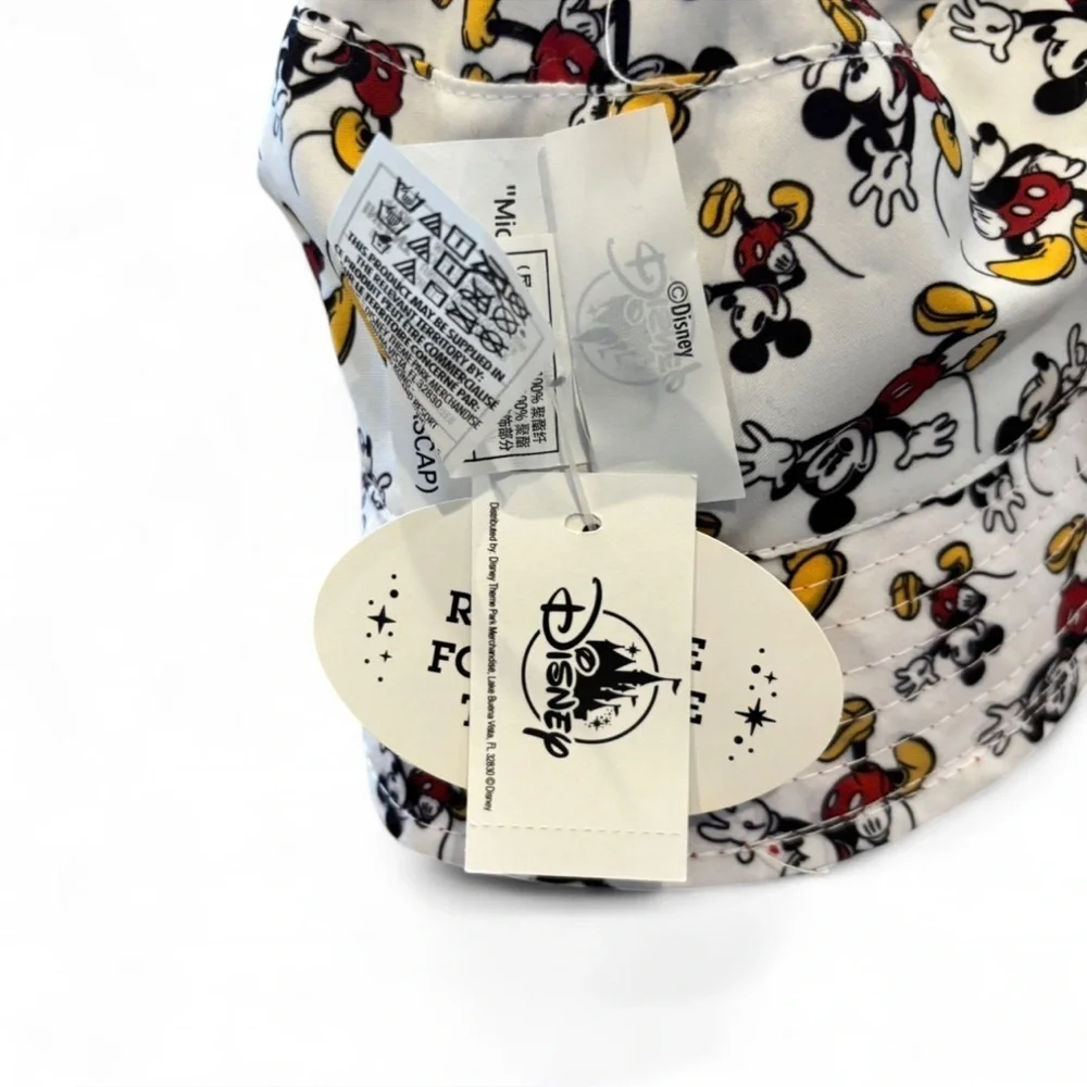 Disney Mickey Mouse Reversible Bucket Hat Toddler 49cm NWT Red Black Kid Sun Hat